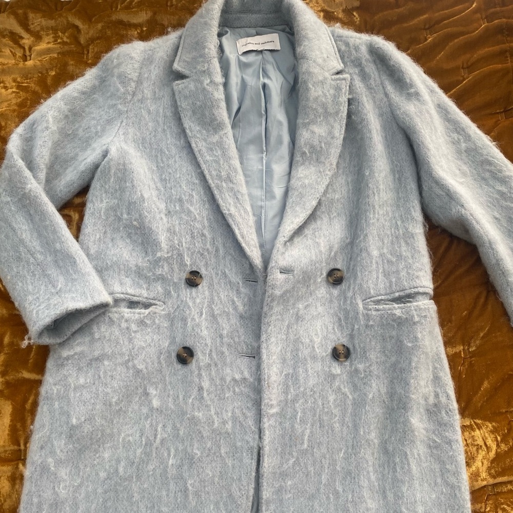 Cupcakes and Cashmere light blue wool blend coat